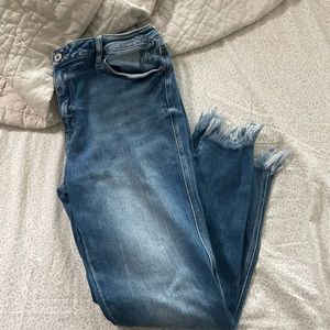 KanCan Skinny Raw hem denim jeans